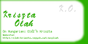 kriszta olah business card